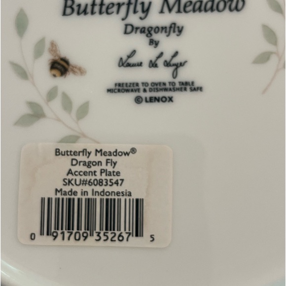 Lenox Butterfly Meadow Dragonfly accent plate. NWT! Very pretty! - Picture 7 of 8